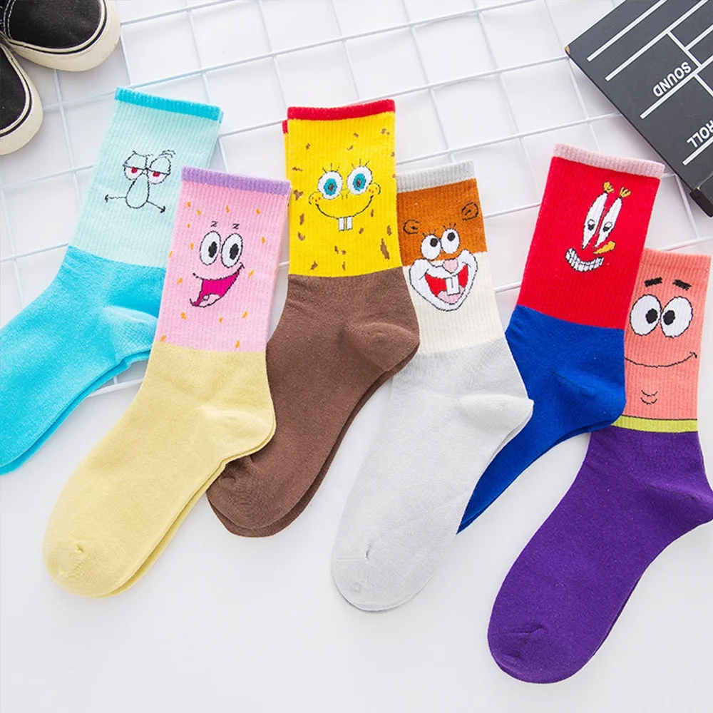 Fashion knitting Machine socks sponge bob dri fit sport socks