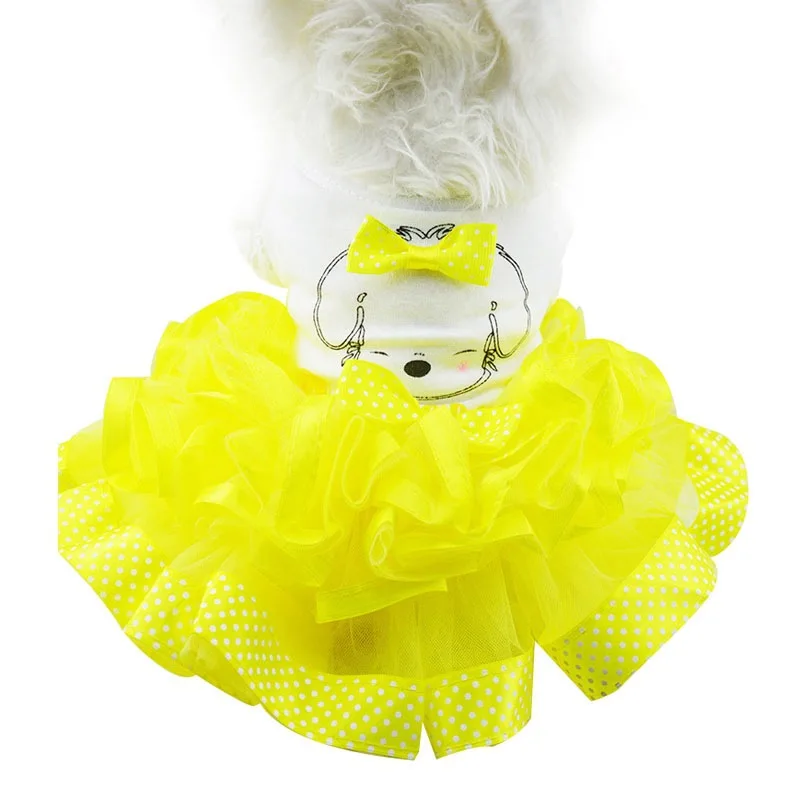 

Summer Wholesale Pet Apparel Custom Luxury Bow Yarn Dog Princess Dress, As pocture