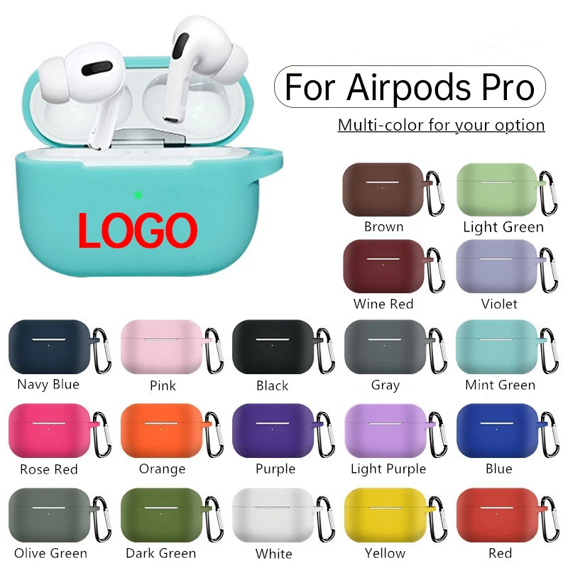 

2021 Hot Sale Soft Silicone Shockproof Protective Cover Case with Carabiner for Airpods Pro Case with Hook