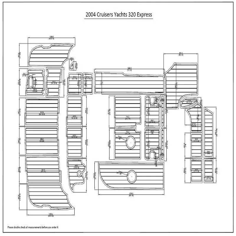 

2004 Cruisers Yachts 320 Express Pad Boat EVA Teak Decking 1/4" 6mm