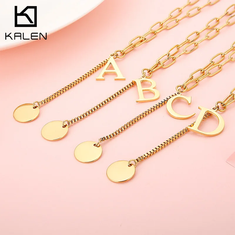 

Initial Necklace Fashion DIY Letter Pendant Gold Necklace Fashion Classic Necklace Valentine's Gift, As the picturs