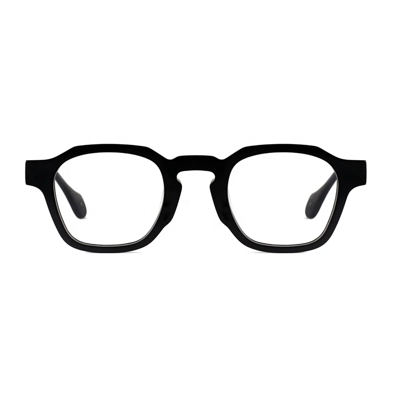 

High Quality Wholesale New Design Fashion Custom Logo Unisex Bevel Optical Acetate Frame Glasses, 4 colors