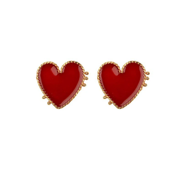 

Factory spot wholesale korean earrings fashion heart stud earings for women 2021, As picture