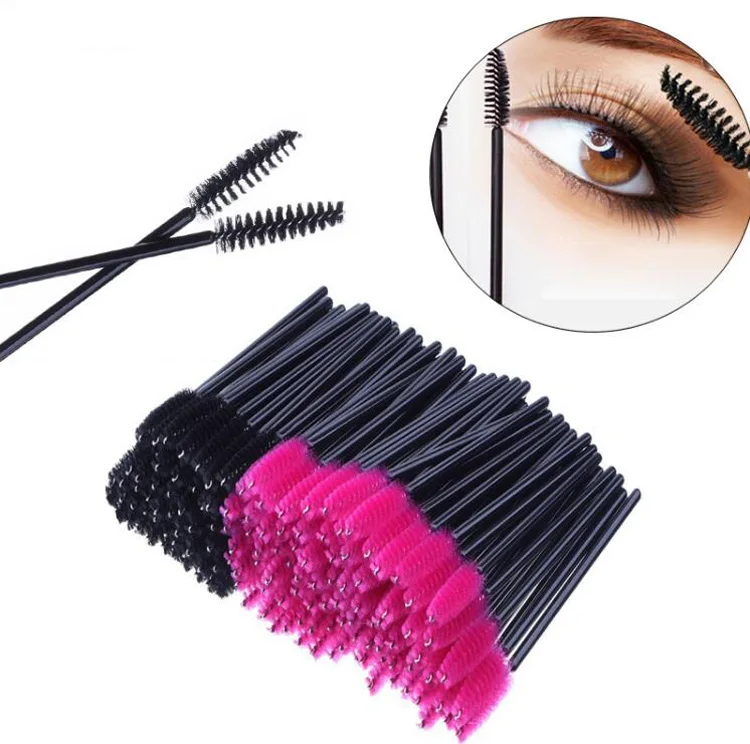 

Hottest Eye Disposable Eyelash Extension Mascara Wands Pink Lash Brush, 5 color