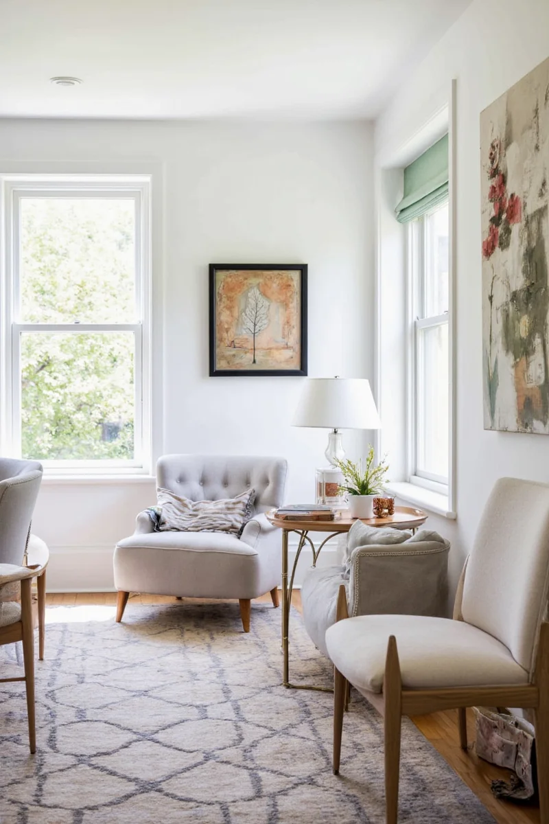 Family-friendly living room setup with soft couches and kid-safe tables