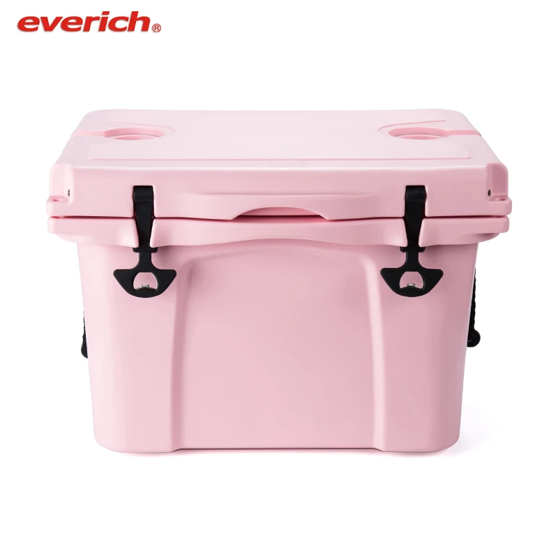 

Everich Design 20QT 35QT 45QT 50 QT Rotomolded Hard Cooler Picnic Ice Cooler Box for Camping Fishing, Pink blue yellow black or custom