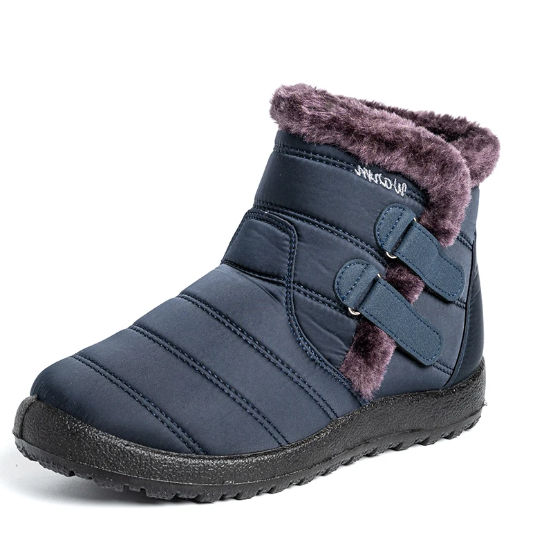 

Winter non-slip and waterproof boots plush for the elderly flat-bottomed and flat-heeled boots to keep warm snow boots