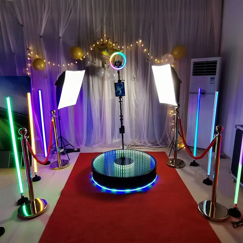 

large 360photobooth luxury 360 photobooth infinity/abyss glass led party rentals 360 photo booth 31.5 45.5 2023