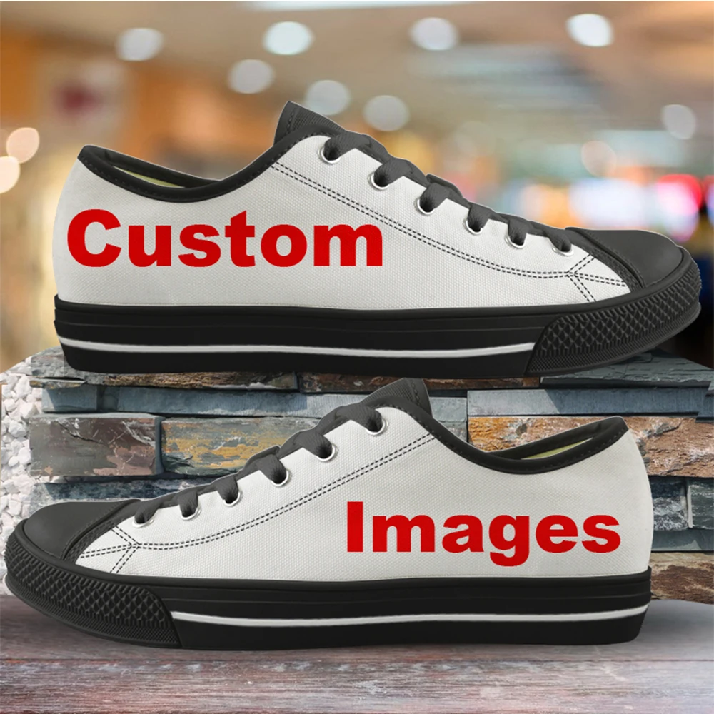 

Print On Demand Custom Your Logo/Design/Image/Photo/Name/Text Print Women Low Top Canvas Casual Vulcanized Fashion Sneakers, Customized color