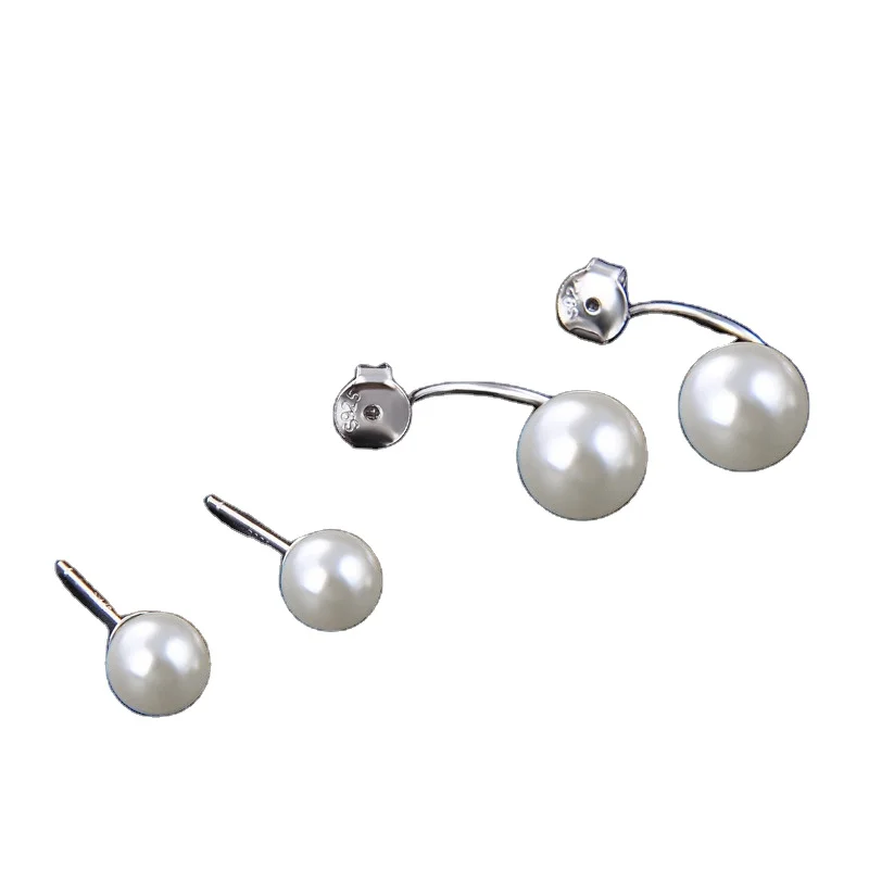 

S925 Silver Simple Temperament Shell Beads Earrings Women's Jewelry, Picture shows