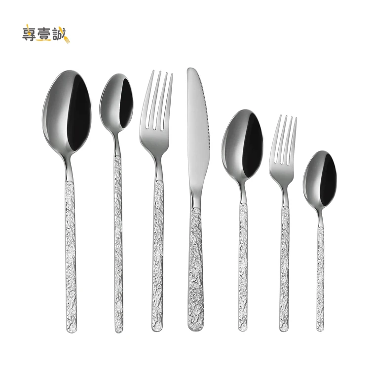 

Pattern Handle Restaurant Eco Friendly Cutlery Stainless Steel Silverware Flatware Sets