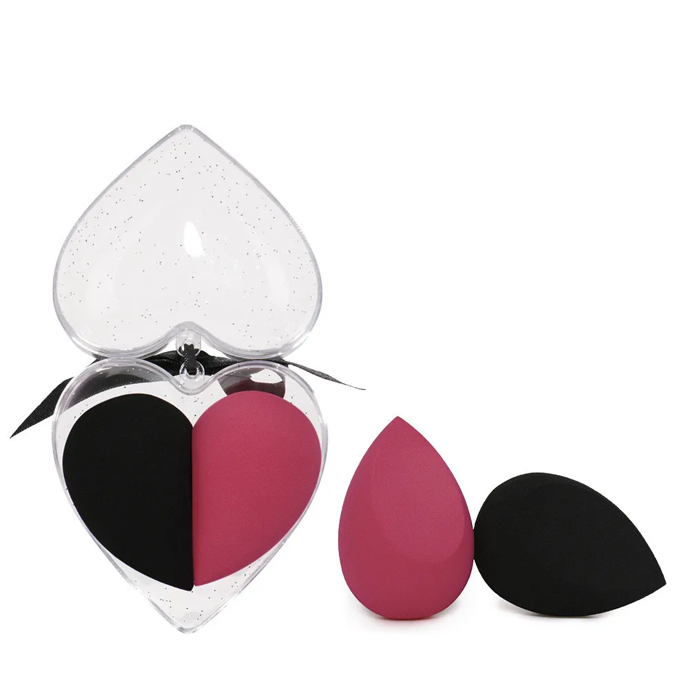 

Two-color extra soft waterdrop make up blender sponge with box private label makeup sponge