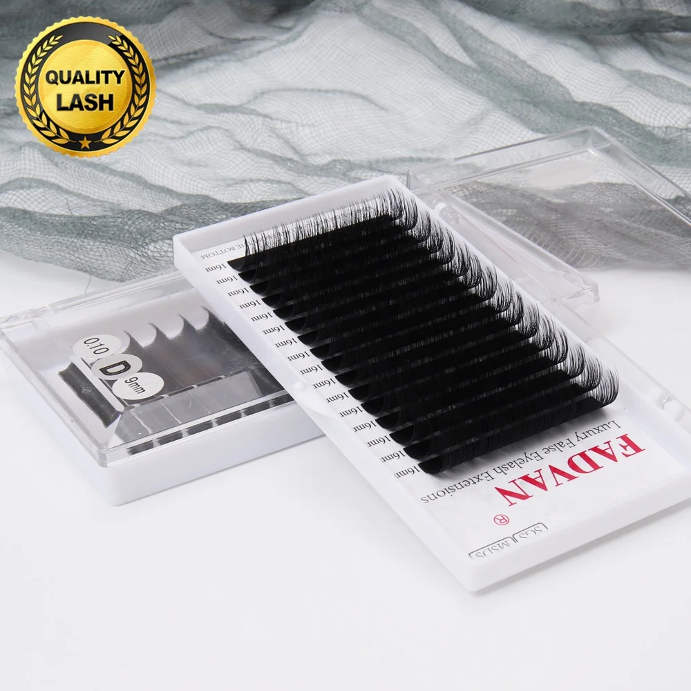 

Eyelash Extensions Faux MINK Deep Black Volume C D Curl Super Matte Easy Fans Eyelash Extension Mixed Tray Individual Lash