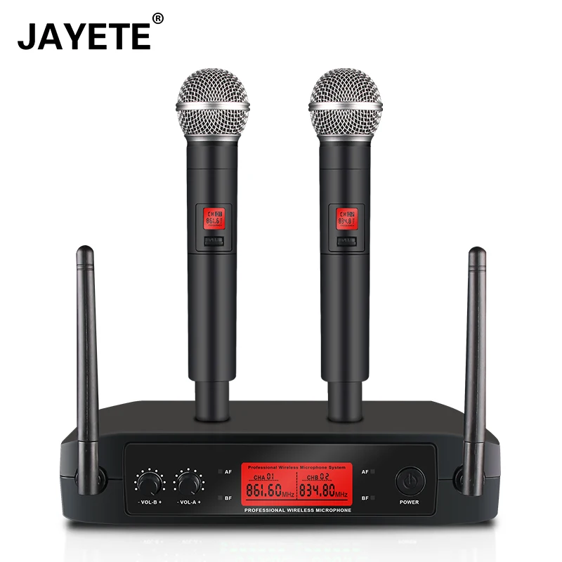 

Professional sound system vocal mic UHF dynamic handheld wireless microphone, Black