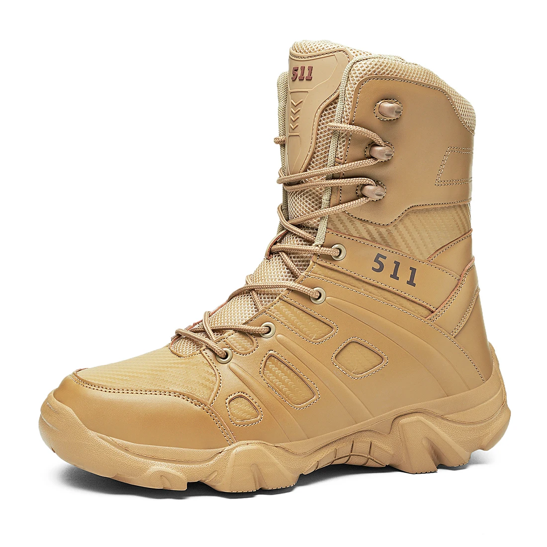

High-top training combat military boots Share High quality men's high-top waterproof sport hiking shoes, Khaki