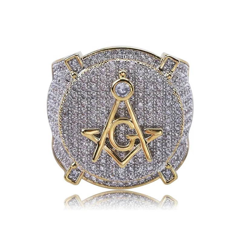 

Masonic Yellow Diamond 18K Saudi Gold Mens Rings Design