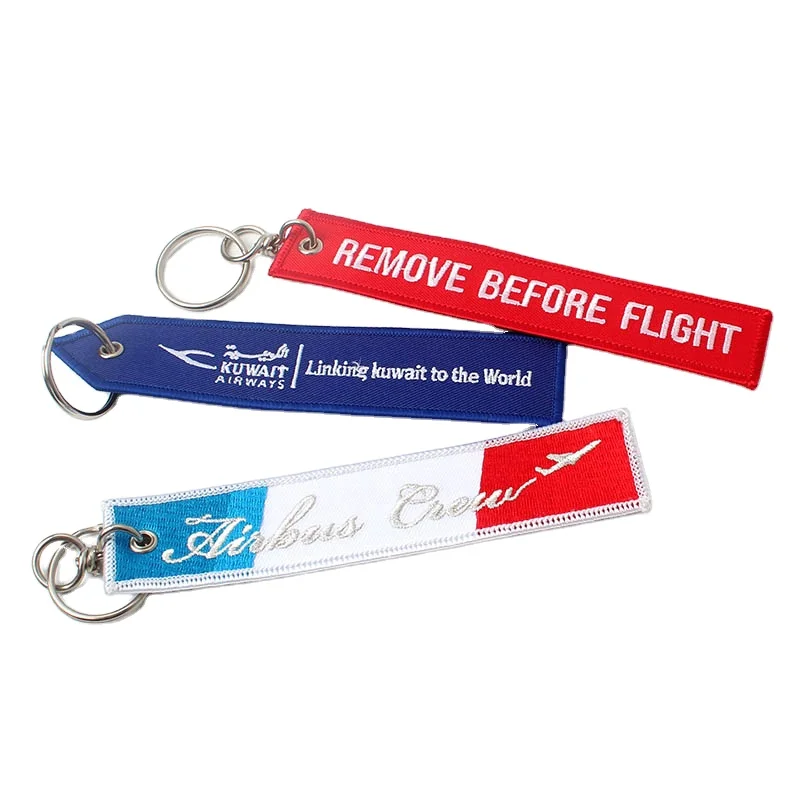 

Key Chain Hold Maker Custom Embroidery Name Logo Embroidered Tags for Flight Clothing, Follow pantone color chart