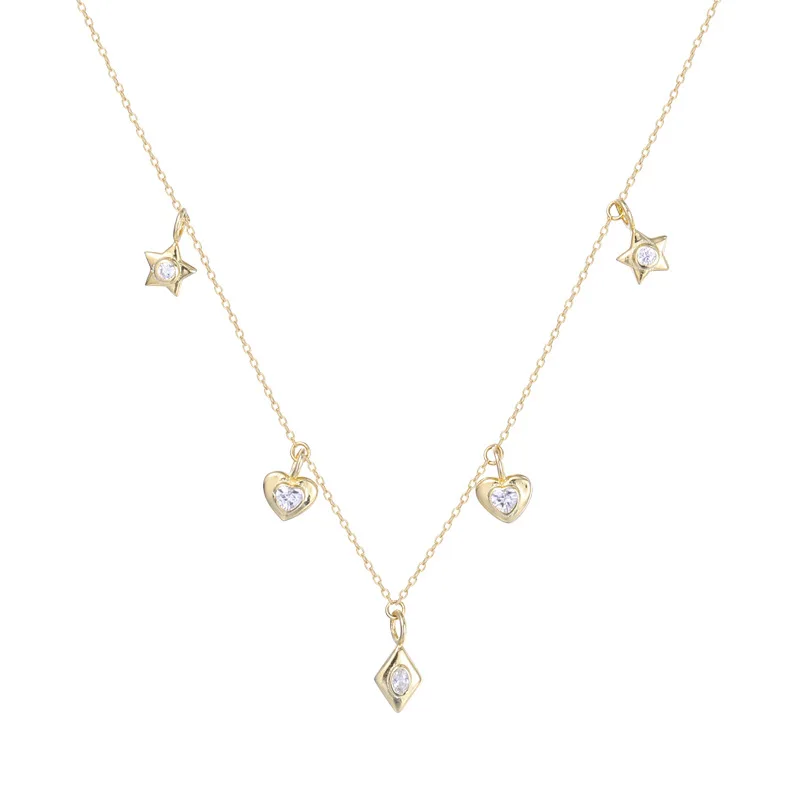 

Daidan Choker Necklace Jewelry Women Dainty Trendy Zircon Star Heart Silver Gold Plated Necklaces