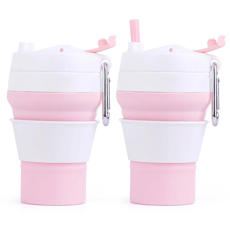 

Oem New Design Reusable Foldable Silicone Rubber Drinking Coffee Cup Collapsible With Lid