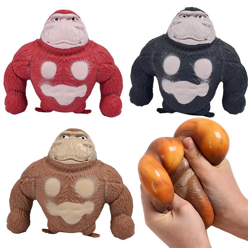 

TPR loaded flour squeeze monkey decompression stretch gorilla toy stress squish toys gorilla stress relief for adult and kids