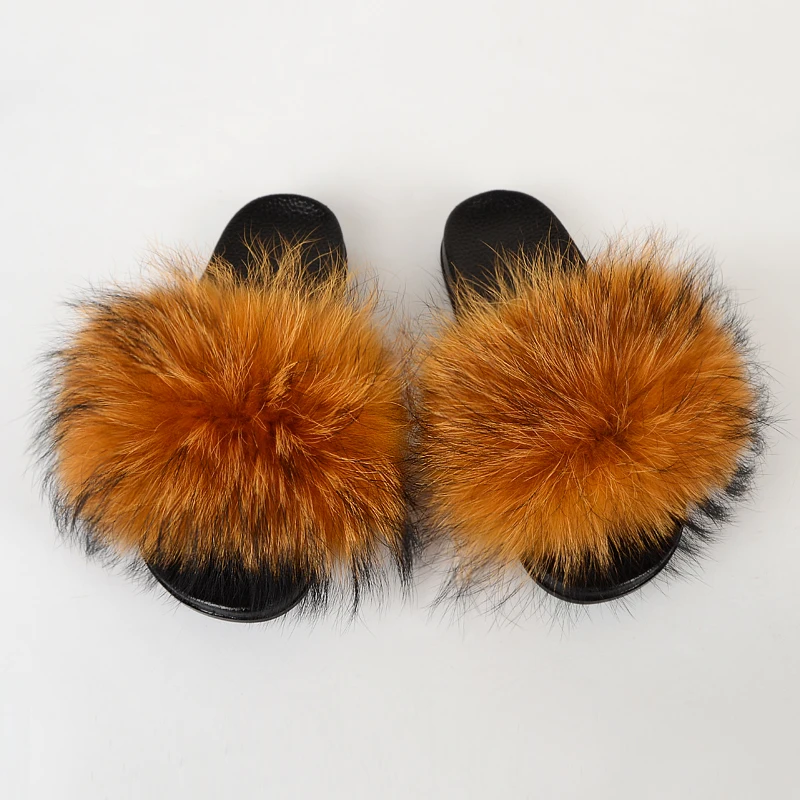 
2020 Wholesale New Fashion Fur Slippers Luxury Mink Fur Women Slides Ladies Mink Real Fur Fluffy Slippers 