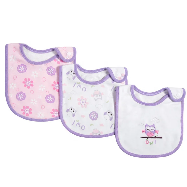 

3pcs Double 100% Cotton pack Absorbent Feeding Apron dental Bibs bandana cotton Baby Bibs, Pictures