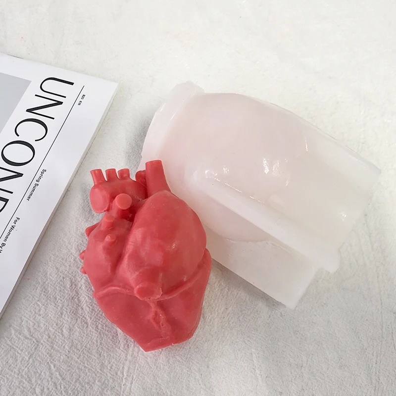 

New Design DIY Halloween Home Decrtion 3D Anatomical Human Heart Silicone Candle Mold