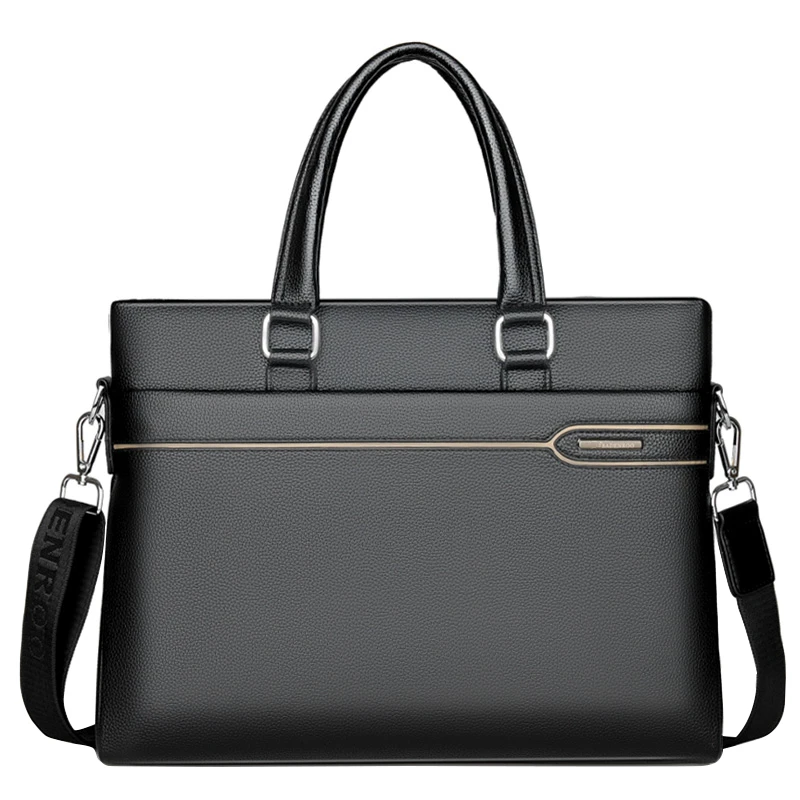 

Wholesale custom vintage men briefcase hot sale classic shoulder PU leather briefcase for men cross body bag portfolio, Black and brown