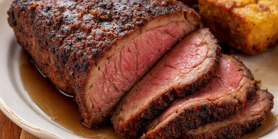 Burnt vs perfect brisket crust comparison