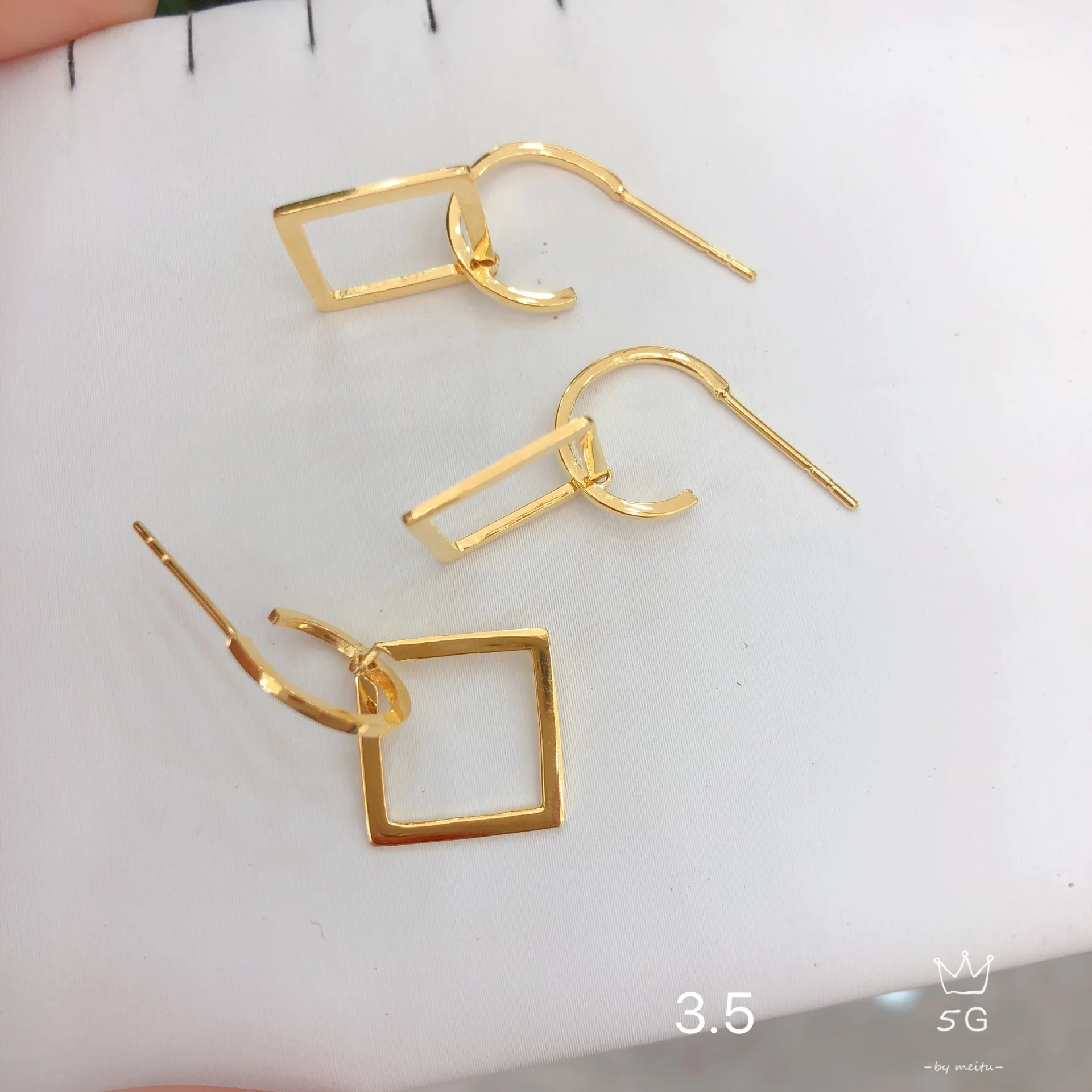 

Certified Pure Gold 999 Gold 5G Stud Earrings For Birthday Gift To Family And Friends