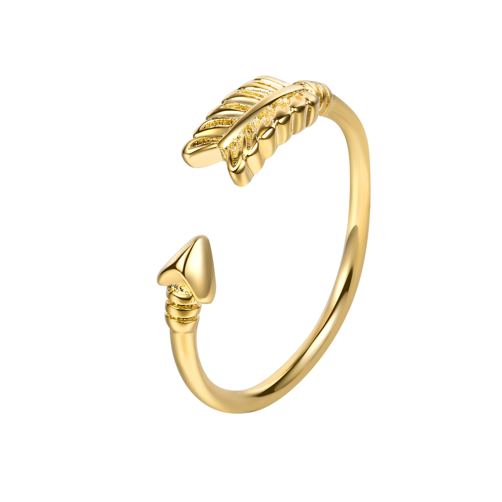 

Fashion personality simple arrow ring arrow Ring Charm women wear 18K gold jewelry wholesale, Golden