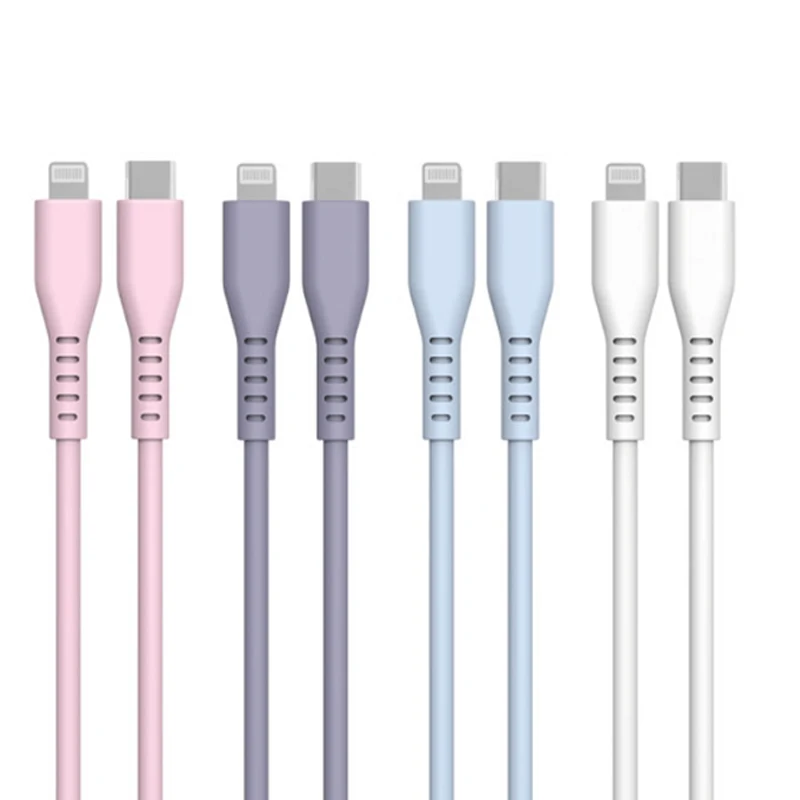 

Mfi certified Liquid Silicone Data USB Cable Fast Charging tipo c Cable for iphone