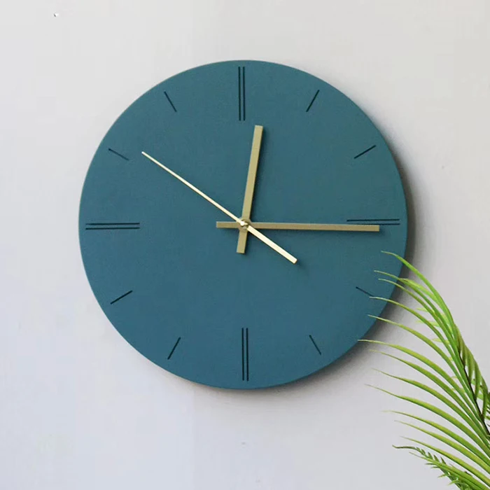 

Wholesale Big Blue Cement Round Design Hanging Decoration Wall Clock, As show or customized