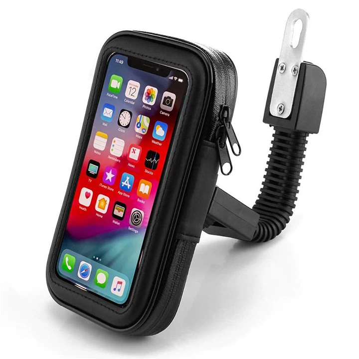 

Weather Resistant 360 Degree Motorbike Phone Holder Waterproof Cell Phone Holder For Motorcycle, Black