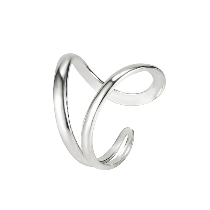 

Unique Fashion Women Accessories Rings Adjustable 925 Sterling Silver Geometric Twist Ring