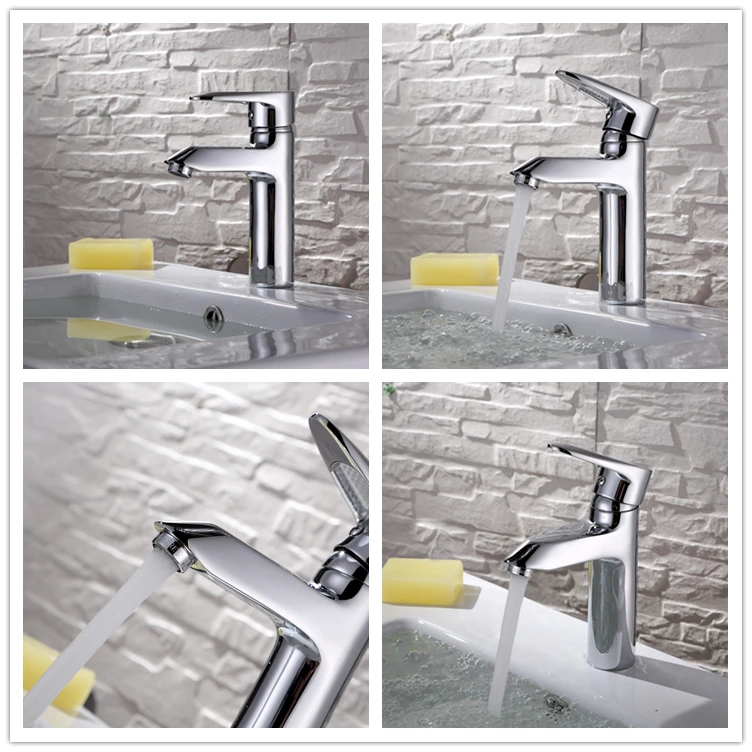 Hot cold high quality mixer long brass body bathroom washing room two level mixer