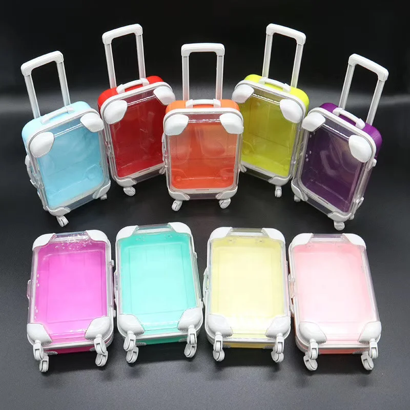 

2021 Private label Cute Mini Luggage Suitcase 3D Mink Eyelash Packaging Case false eyelash box, Custom