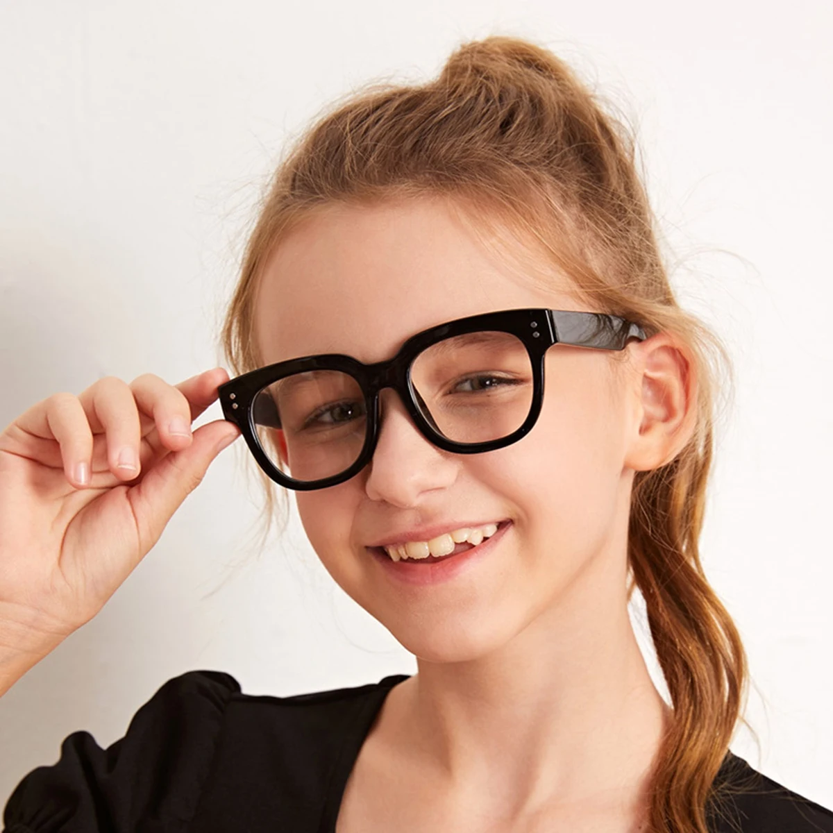 

RENNES [RTS] Children's Square Big Frame Anti Blue Light Spectacle For Computer Use Fashion Kid Optical Glasses, Customize color