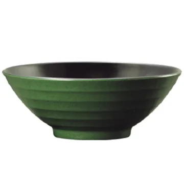 

8 inch green black color double color soup bowl Asian melamine round ramen bowl restaurant bowl