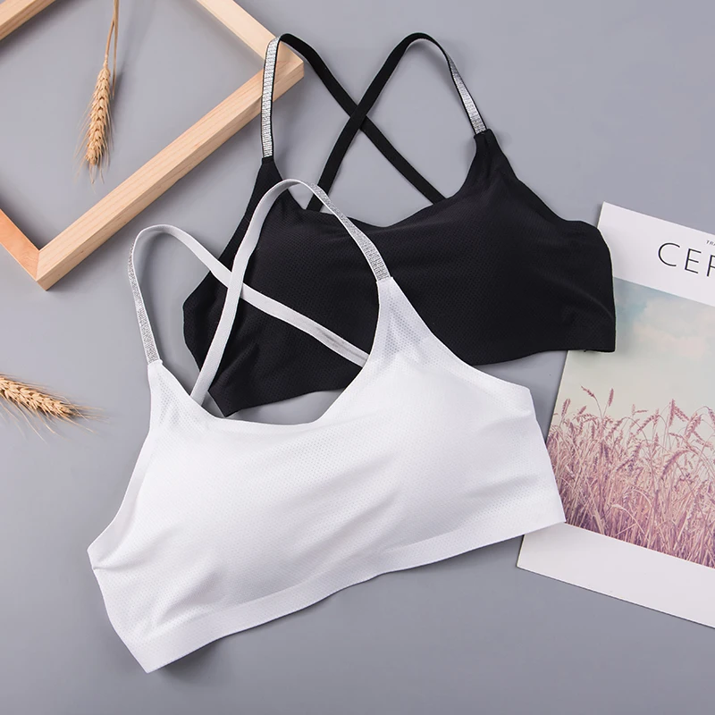 

New Arrival Cotton Sleep Women Underwear Seamless Backless Bra, White, black