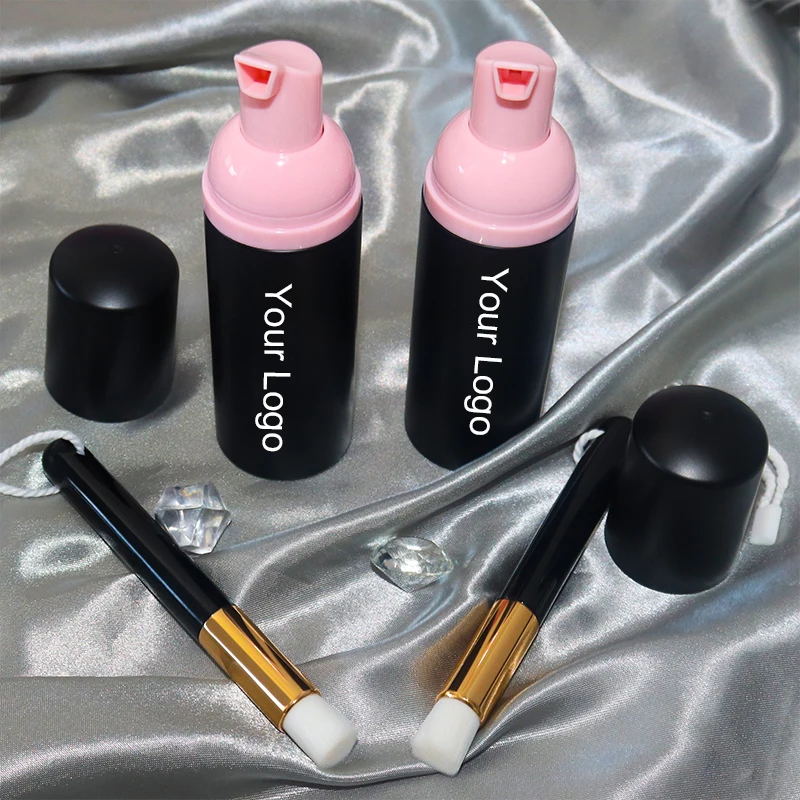 

clear Lash Shampoo Eyelashes Makeup Remover shampoo Eye Lashes Extension Cleaner Care Foam custom bottle