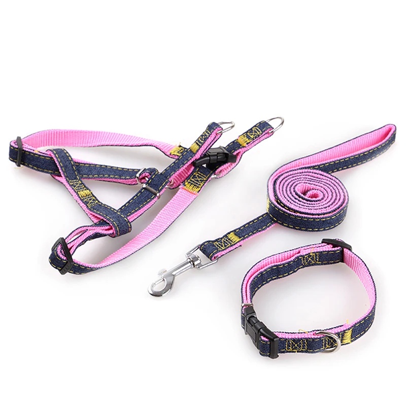 

Reversible Pet Harness Designer Dog Collar Leash Set Dog_Collar_Leash, More colors for option