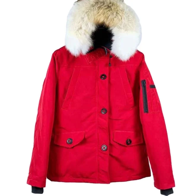 

With Logo E03 DHL Free Shipping Women's Goose Down Coat Ladies Puffer Canada Down Jacket Parka, Red blue green black