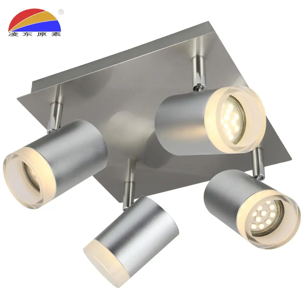Square plate 4 ways led ceiling spot light lamp spotlight with GU10 socket and acrylic cover