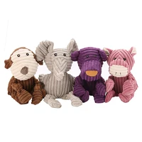 

new dog product Various corduroy dog toys pack dog plush toys with sound on each feet and feet
