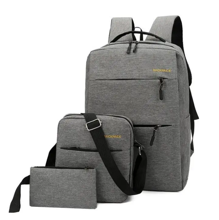 

business 3 backpack set logo casual multi-function fashion trend travel bag laptop backpack men and women laptop