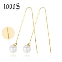 

Fashion Korea Custom Real 18K Gold Natural Freshwater Pearl Earrings For Women