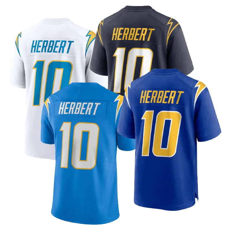 

21 22 Charger Shirts #10 Justin Herbert Limited Jersey Custom Stitched NFL Los Angeles American Football Uniform