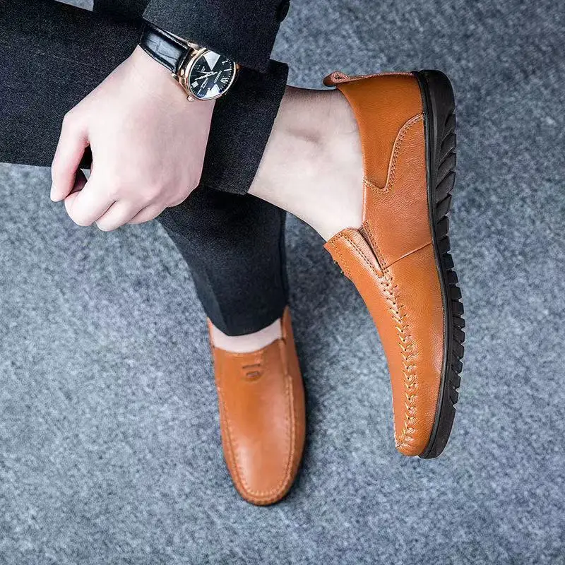 

Best selling Autumn New fashion cheap men's casual flat leather shoes, As the picture show