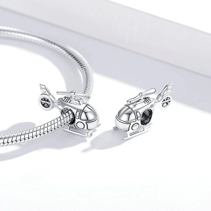 

925 Sterling silver Cute Little Helicopter Kids Charms For Making Wholesale